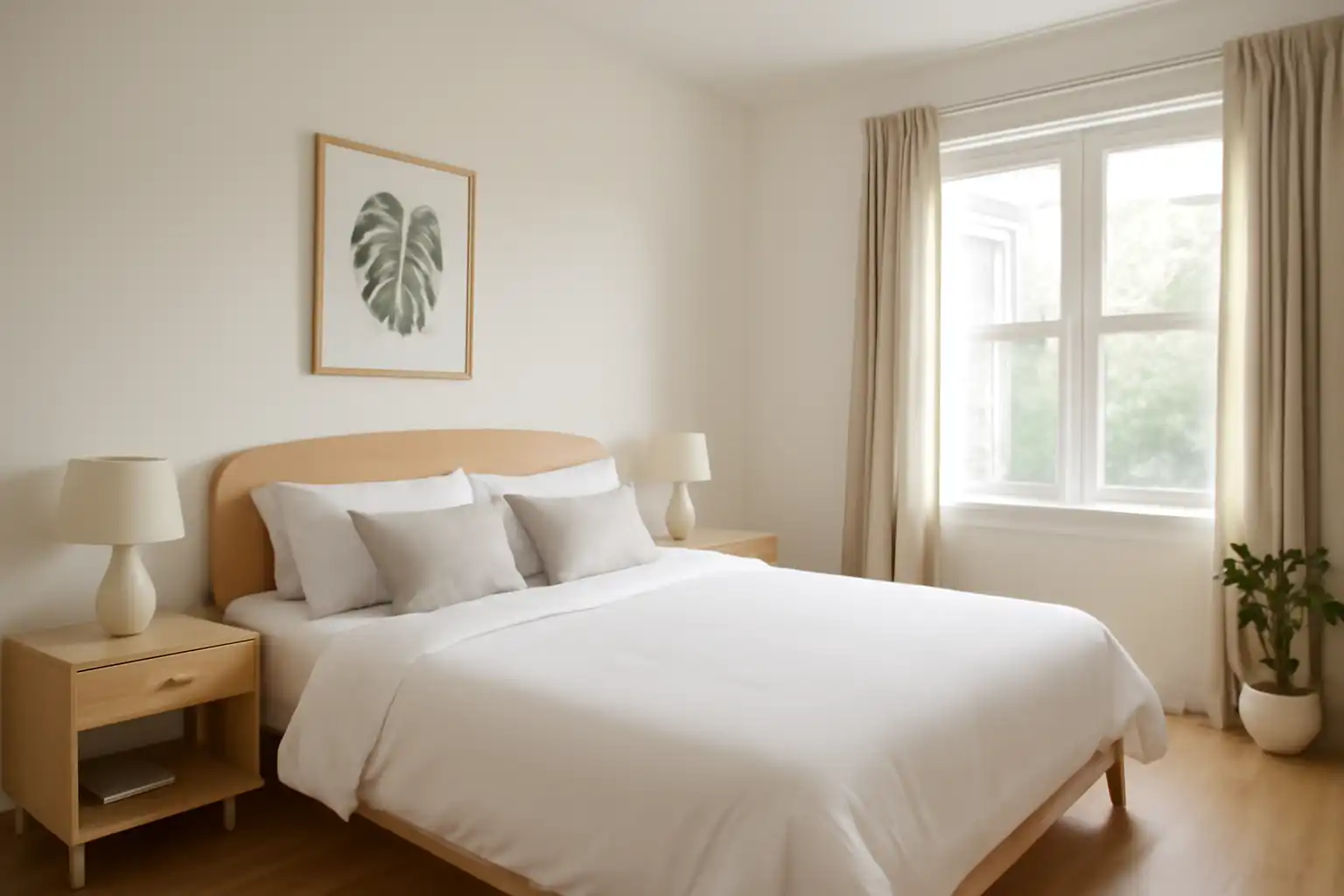 In a clean and tidy bedroom